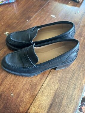 Madewell Black Leather Penny Loafers